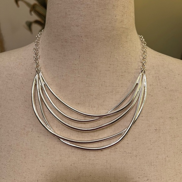 Chico's Jewelry - Chico’s Silver Layered Statement Necklace NWOT